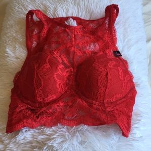Bright red Lacey bra lasenza